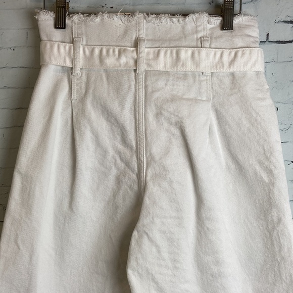 ZARA Wide Leg Jeans Denim Cropped Belted High Waist Summer Spring elevated basic - Picture 13 of 16